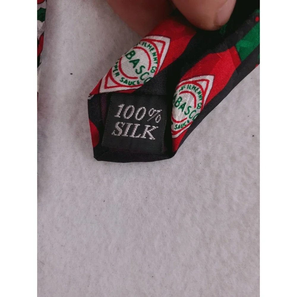 Tabasco Tie Necktie Mens Red Black Pepper Sauce Bottles Christmas Silk Spicy HOT